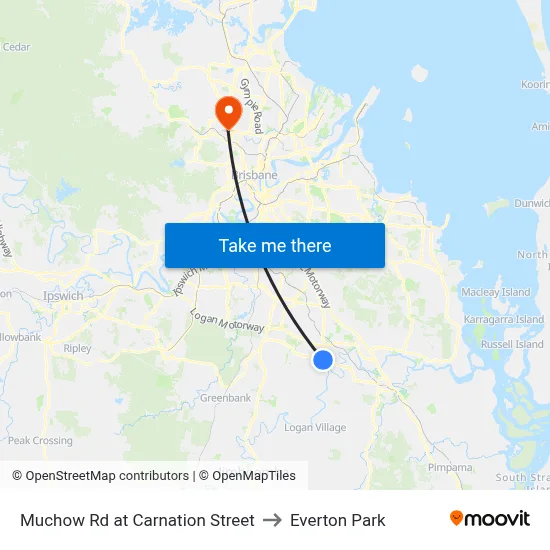 Muchow Rd at Carnation Street to Everton Park map