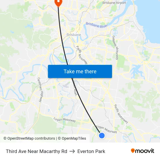 Third Ave Near Macarthy Rd to Everton Park map