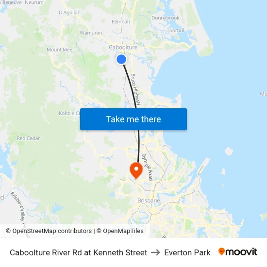 Caboolture River Rd at Kenneth Street to Everton Park map