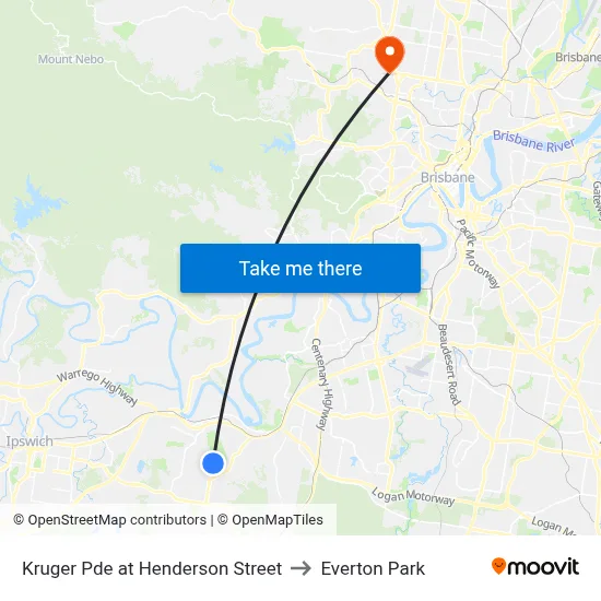 Kruger Pde at Henderson Street to Everton Park map