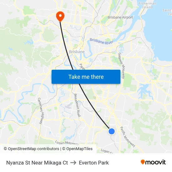 Nyanza St Near Mikaga Ct to Everton Park map