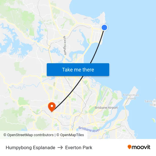 Humpybong Esplanade to Everton Park map