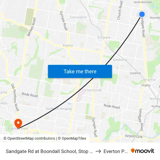 Sandgate Rd at Boondall School, Stop 20/21 to Everton Park map