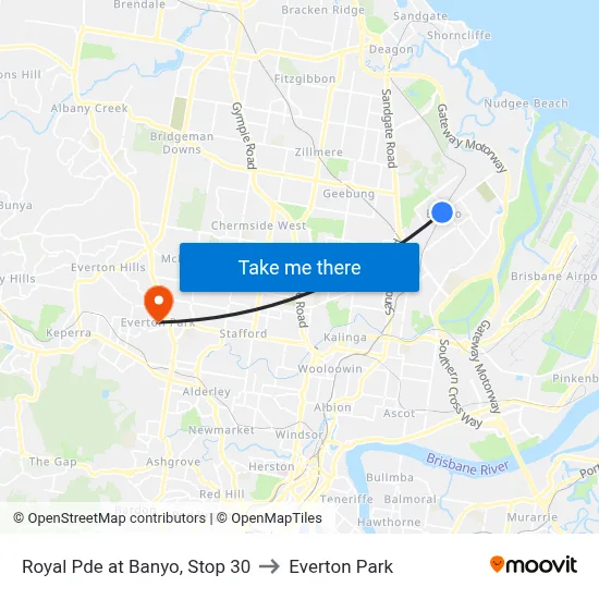 Royal Pde at Banyo, Stop 30 to Everton Park map