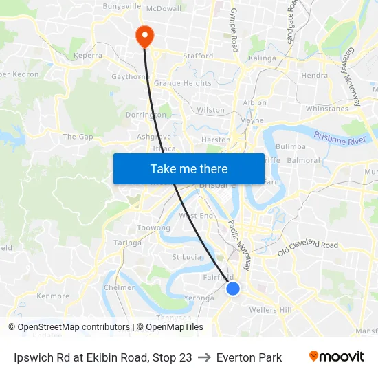 Ipswich Rd at Ekibin Road, Stop 23 to Everton Park map