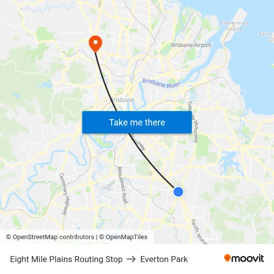 Eight Mile Plains Routing Stop to Everton Park map