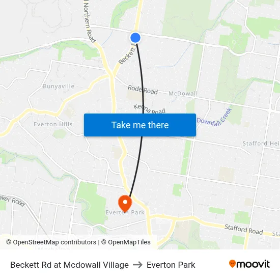 Beckett Rd at Mcdowall Village to Everton Park map