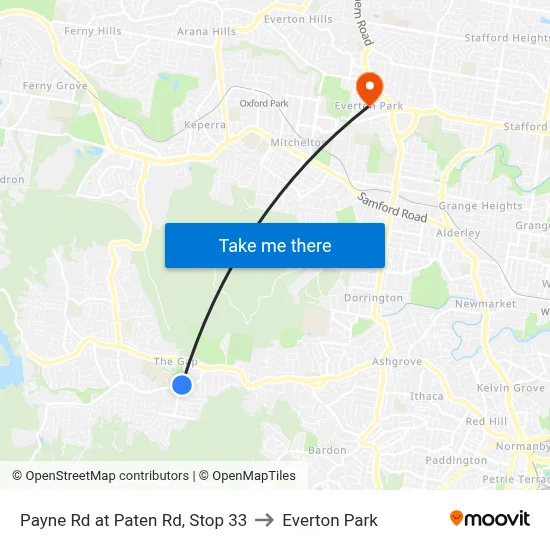 Payne Rd at Paten Rd, Stop 33 to Everton Park map
