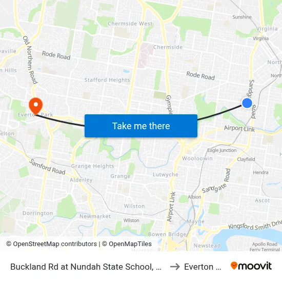 Buckland Rd at Nundah State School, Stop 38a to Everton Park map