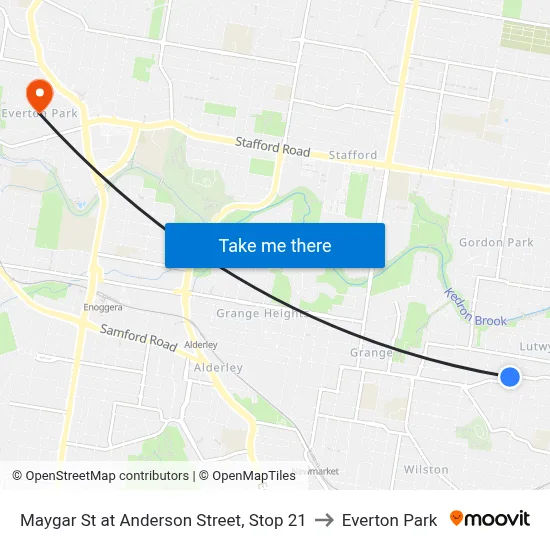 Maygar St at Anderson Street, Stop 21 to Everton Park map