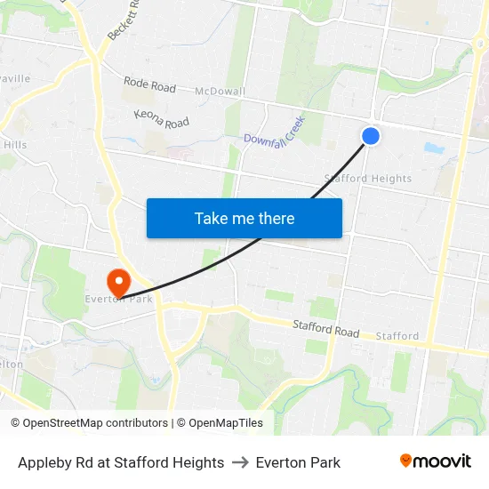 Appleby Rd at Stafford Heights to Everton Park map