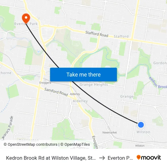 Kedron Brook Rd at Wilston Village, Stop 20 to Everton Park map