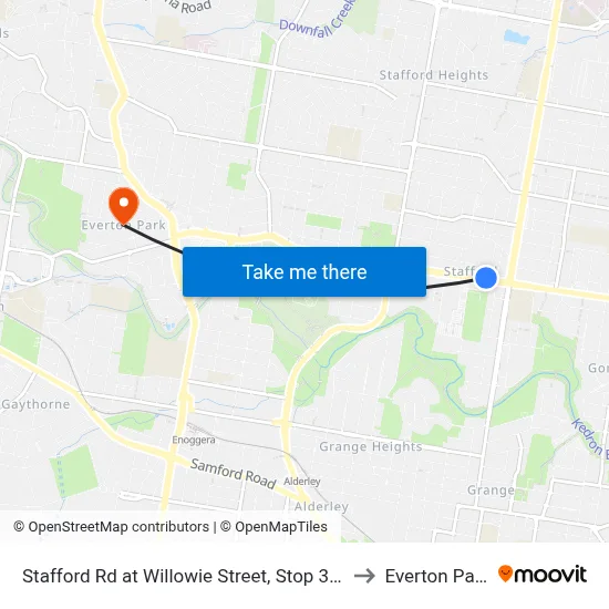 Stafford Rd at Willowie Street, Stop 30a to Everton Park map