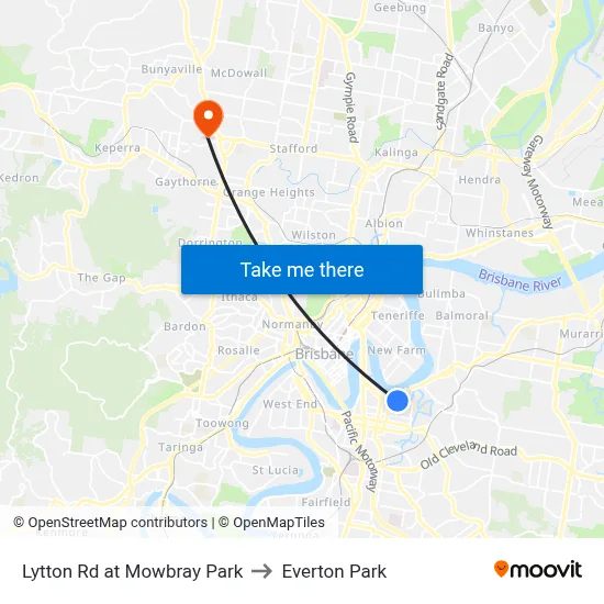 Lytton Rd at Mowbray Park to Everton Park map