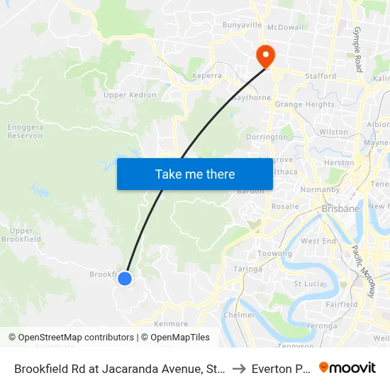Brookfield Rd at Jacaranda Avenue, Stop 43 to Everton Park map