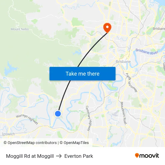 Moggill Rd at Moggill to Everton Park map