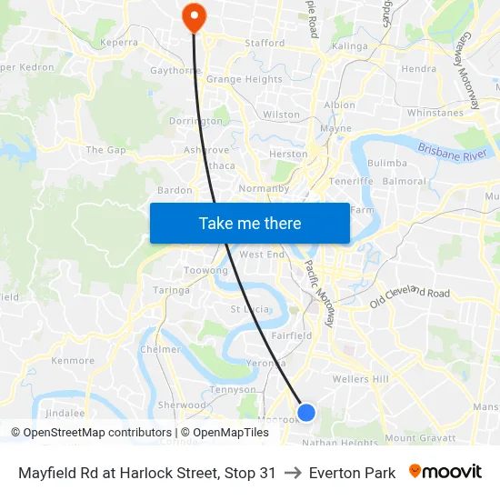 Mayfield Rd at Harlock Street, Stop 31 to Everton Park map