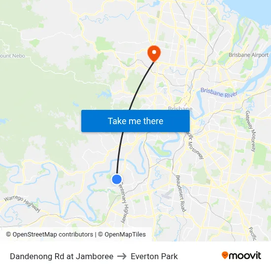 Dandenong Rd at Jamboree to Everton Park map