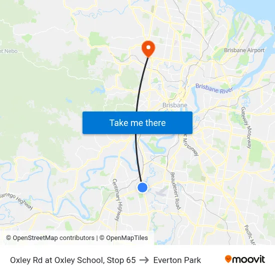 Oxley Rd at Oxley School, Stop 65 to Everton Park map