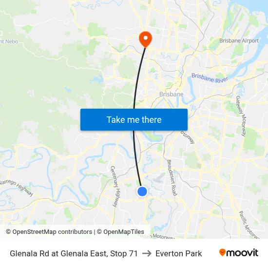 Glenala Rd at Glenala East, Stop 71 to Everton Park map