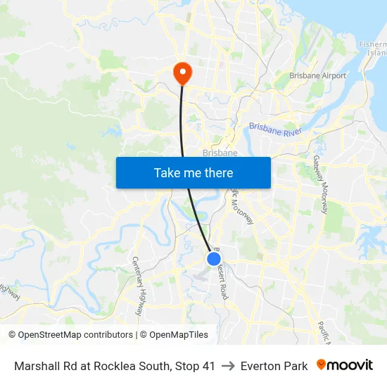 Marshall Rd at Rocklea South, Stop 41 to Everton Park map