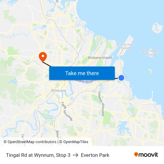 Tingal Rd at Wynnum, Stop 3 to Everton Park map