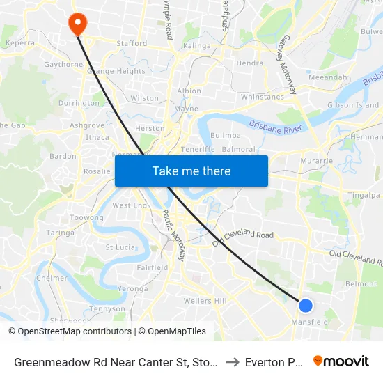 Greenmeadow Rd Near Canter St, Stop 63 to Everton Park map