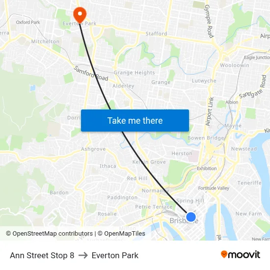 Ann Street Stop 8 to Everton Park map