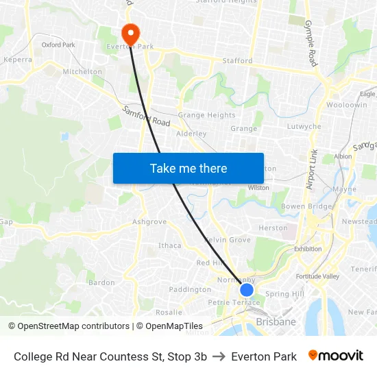 College Rd Near Countess St, Stop 3b to Everton Park map