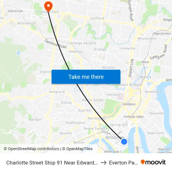 Charlotte Street Stop 91 Near Edward St to Everton Park map