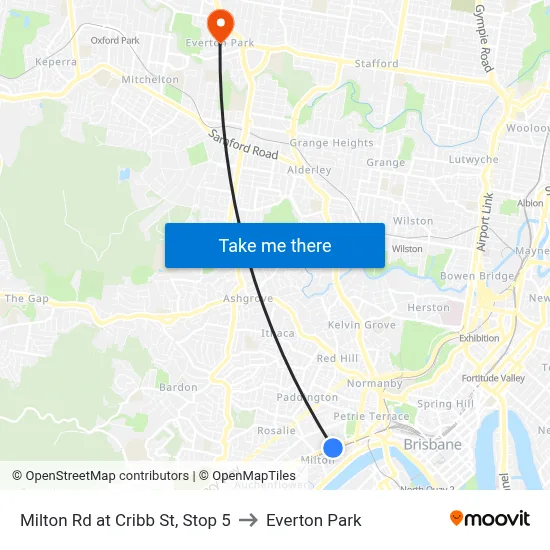 Milton Rd at Cribb St, Stop 5 to Everton Park map