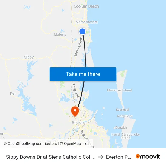Sippy Downs Dr at Siena Catholic College to Everton Park map