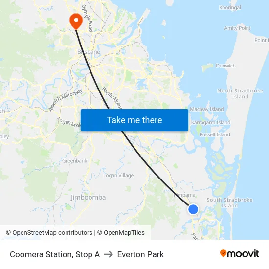 Coomera Station, Stop A to Everton Park map