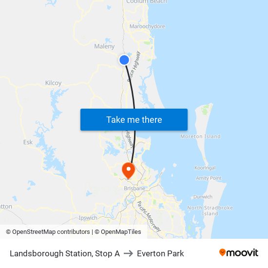 Landsborough Station, Stop A to Everton Park map