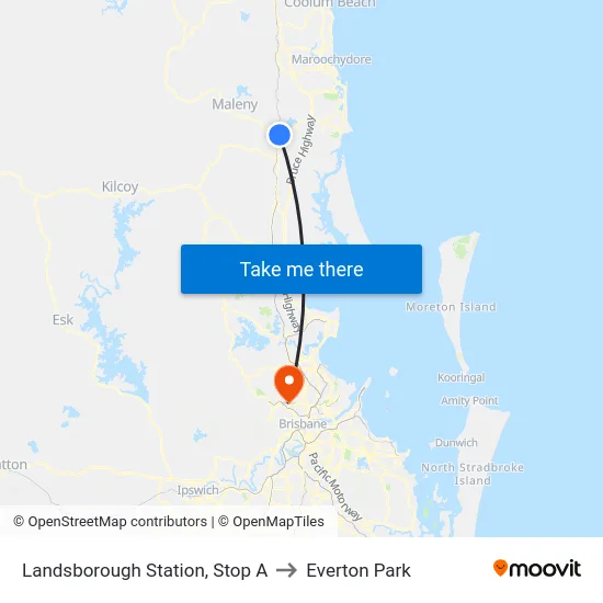 Landsborough Station, Stop A to Everton Park map