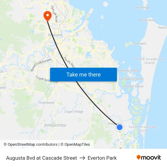 Augusta Bvd at Cascade Street to Everton Park map