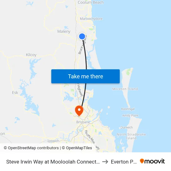 Steve Irwin Way at Mooloolah Connection Rd to Everton Park map
