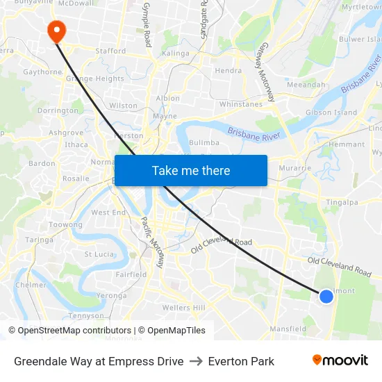 Greendale Way at Empress Drive to Everton Park map