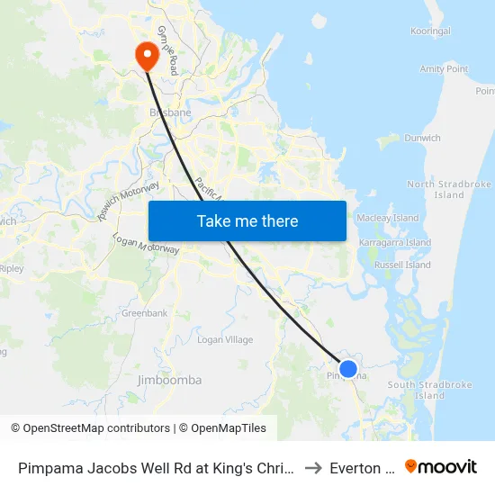 Pimpama Jacobs Well Rd at King's Christian College to Everton Park map