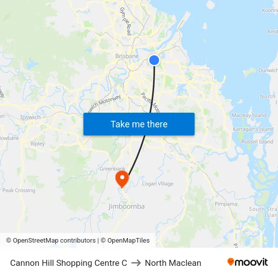 Cannon Hill Shopping Centre C to North Maclean map