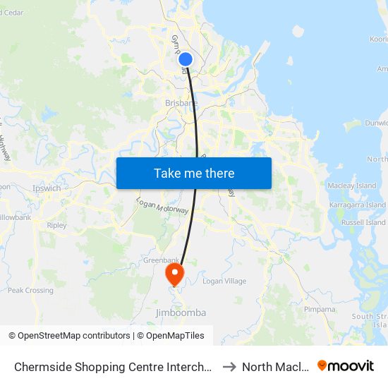 Chermside Shopping Centre Interchange A to North Maclean map