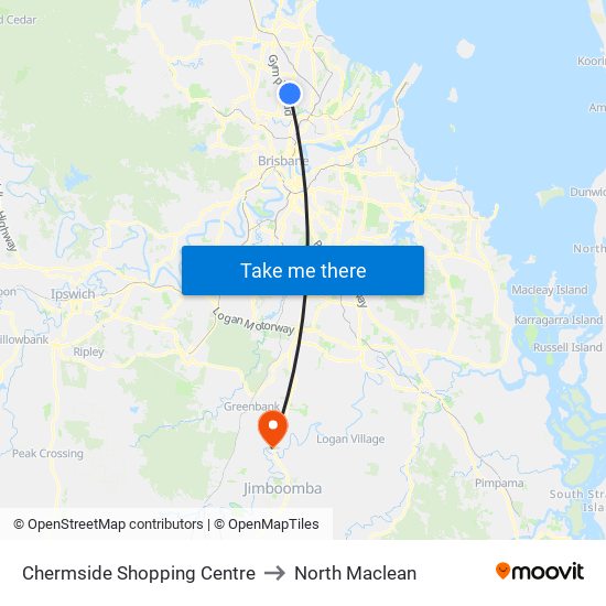 Chermside Shopping Centre to North Maclean map