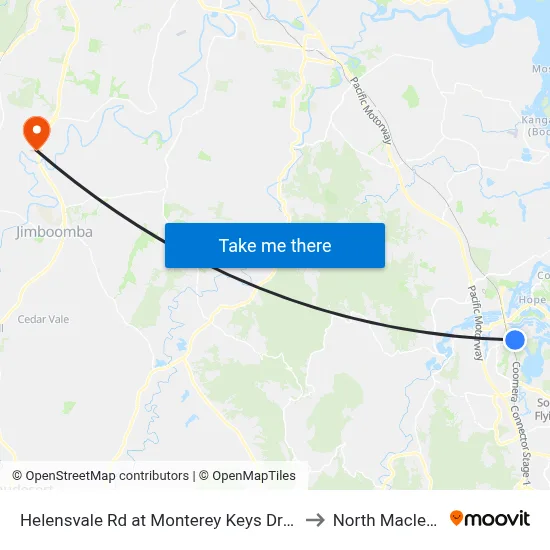Helensvale Rd at Monterey Keys Drive to North Maclean map