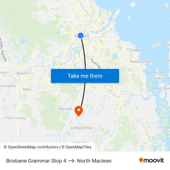 Brisbane Grammar Stop 4 to North Maclean map