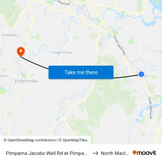 Pimpama Jacobs Well Rd at Pimpama City to North Maclean map