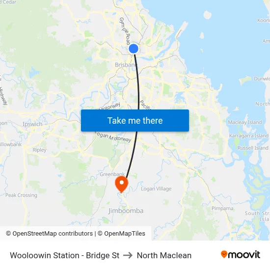Wooloowin Station - Bridge St to North Maclean map