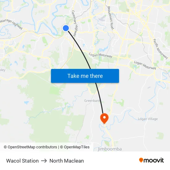 Wacol Station to North Maclean map