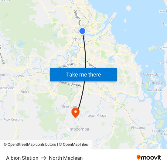 Albion Station to North Maclean map