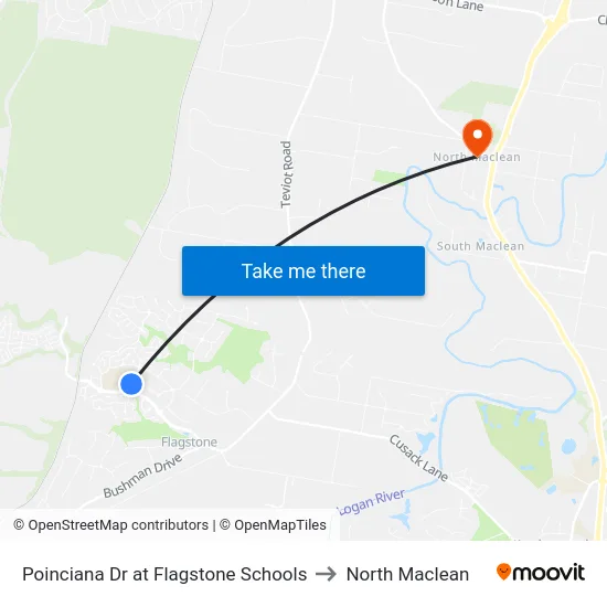 Poinciana Dr at Flagstone Schools to North Maclean map