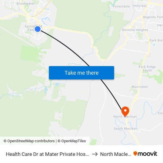 Health Care Dr at Mater Private Hospital to North Maclean map